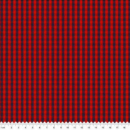 Tricoline Fio Tinto Xadrez Capri, 09, 100%Alg. 50cm x 1,50mt