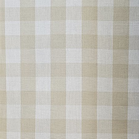 Tricoline Fio Tinto Xadrez 30XM Bege 100%Alg. 50cm x 1,50mt