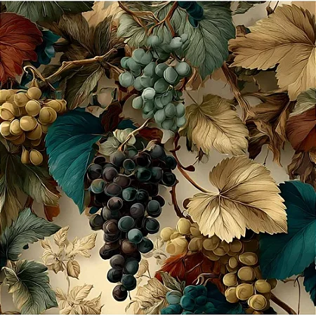 Tricoline Digital Uvas, 100% Algodão, 50cm x 1,50mt