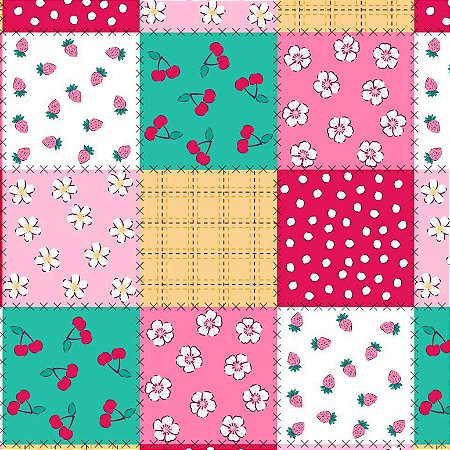 Tricoline Digital Festa Junina Patch Color, 50cm x 1,50mt