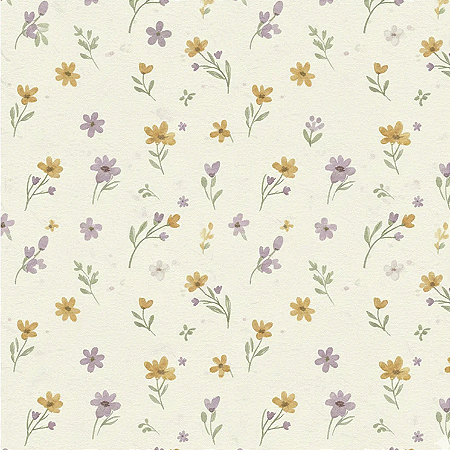 Tricoline Dig. Florzinha Romântica Amarelo, 50cm x 1,50mt