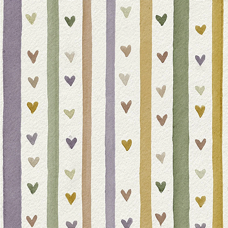 Tricoline Dig. Florzinha Coração em Listras, 50cm x 1,50mt