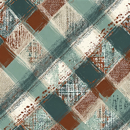 Tricoline Digital Cafezinho Xadrez, 100%Alg. 50cm x 1,50mt