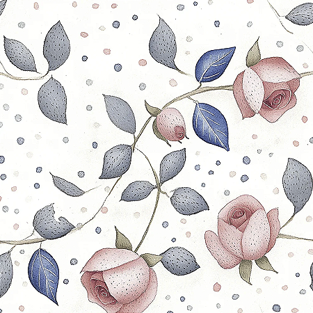 Tricoline Digital Amandita 2 Rosas, 100%Alg. 50cm x 1,50mt