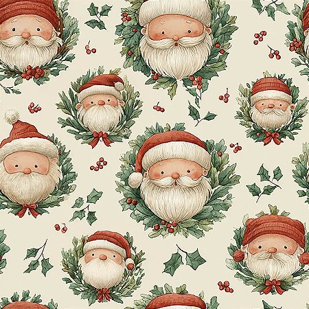 Tricoline Digital Natal NR Papai Noel, 100%Alg 50cm x 1,50mt