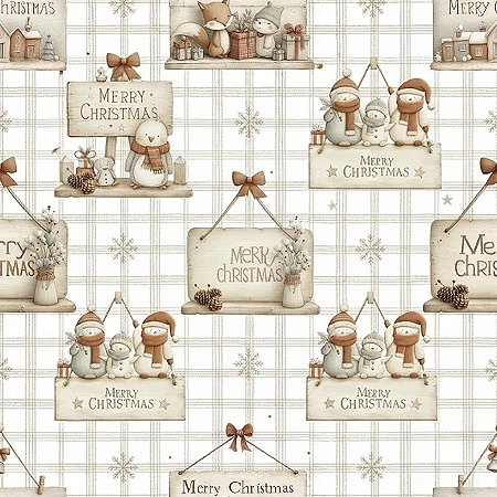 Tricoline Digital Natal NB Placas, 100% Alg. 50cm x 1,50mt