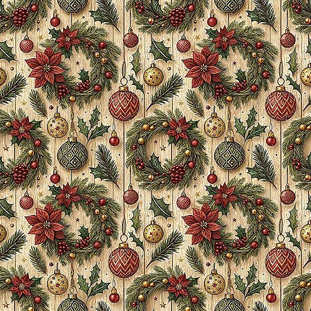 Tricoline Digital Natal NT Guirlandas, 100%Alg 50cm x 1,50mt
