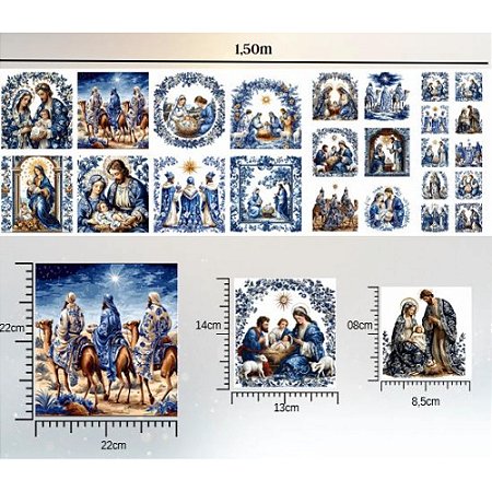 Tricoline Dig Natal Painel Presépio, 100%Alg. 45cm x 1,50mt