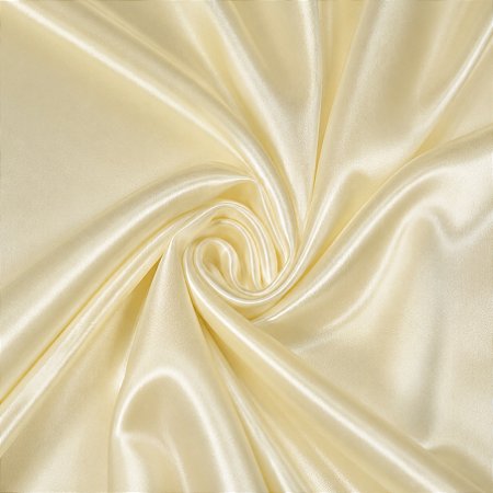 Tecido Cetim Liso Creme Amarelado 100% Poliéster 1mt x 1,50m