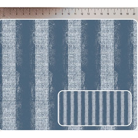 Tricoline Digital Listrado Azul, 100% Algodão, 50cm x 1,50mt