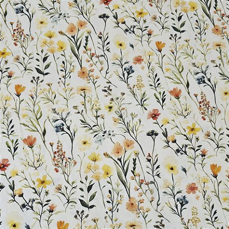 Tricoline Digital Flores do Campo, 100% Alg. 50cm x 1,50mt