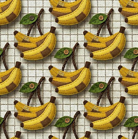 Tricoline Digital Frutas Patchwork Bananas, 50cm x 1,50mt