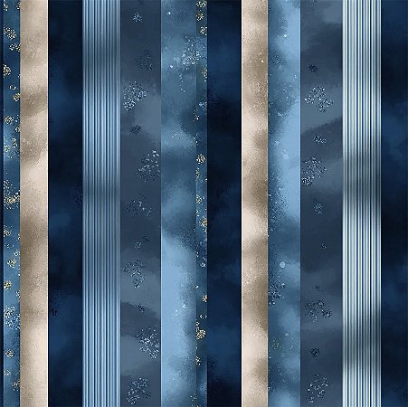 Tricoline Digital Midnight Listrado, 100% Alg, 50cm x 1,50mt