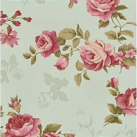 Tricoline Digital Rosas com Textura, 100% Alg, 50cm x 1,50mt