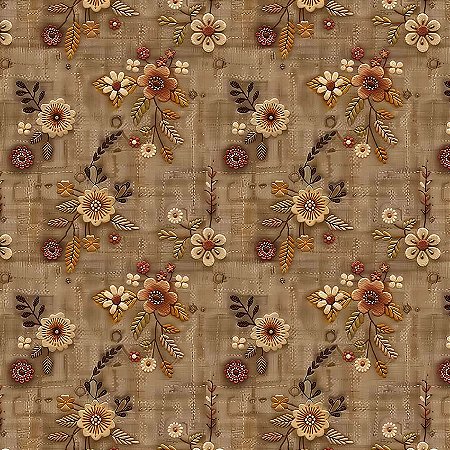 Tricoline Digital Foxy Flor Miuda 100%Algodão, 50cm x 1,50mt
