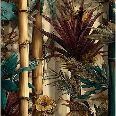 Tricoline Digital Bambu, 100% Algodão, 50cm x 1,50mt