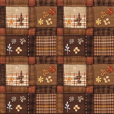 Tricoline Digital Foxy Patchwork, 100%Algodão, 50cm x 1,50mt