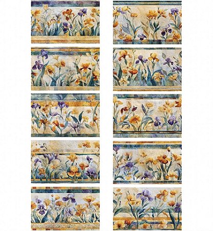 Tricoline Digital Barrado Orquídea, 100% Alg. 50cm x 1,50mt