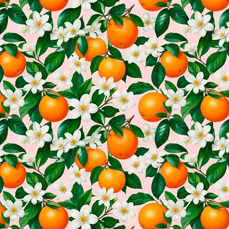 Tricoline Laranjas Doce Criação 100%Algodão, 50cm x 1,50mt