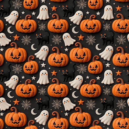 Tricoline Digital Halloween Doces e Travessuras 50cm x 1,50m