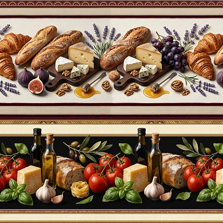 Tricoline Digital Barrado Gourmet Garden, 50cm x 1,50mt