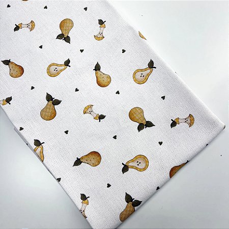 Pano de Copa Premium Estampado Pera, 100% Alg., 50cm X 70cm