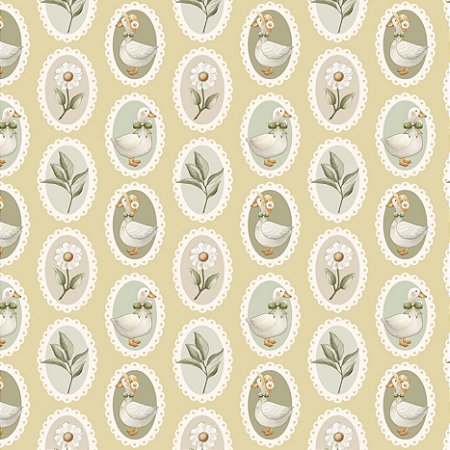 Tricoline Digital Mandalinhas Margaridas, 50cm x 1,50mt