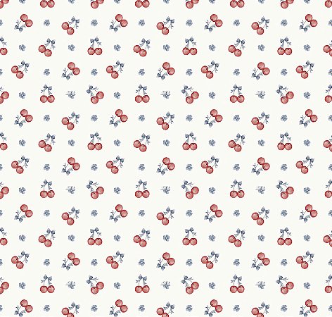 Tricoline Digital MIni Cerejinhas, 100%Algodão 50cm x 1,50mt