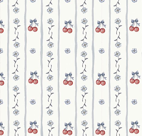 Tricoline Digital Listras Cerejinhas, 100%Alg. 50cm x 1,50mt