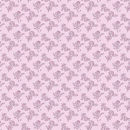 Tricoline Mini Rosinhas Rosa, 100% Algodão, Unid. 50cm x 1,50mt
