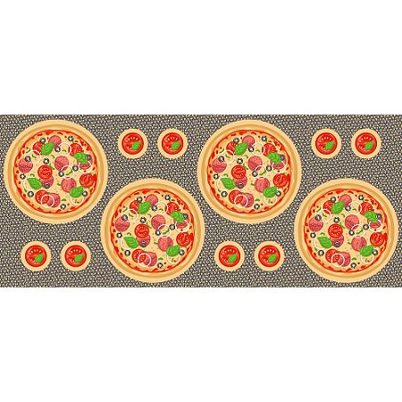 Tricoline Painel Sousplat Pizzas, 100% Algodão, Unid. 63cm x 1,50mt