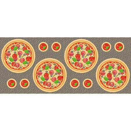 Tricoline Painel Sousplat Pizzas, 100% Algodão, Unid. 63cm x 1,50mt