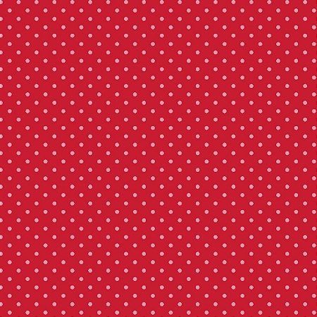 Tricoline Poá Tom Tom (Vermelho) - 100% Algodão, Unid. 50cm x 1,50mt