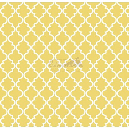 Tricoline Estampado Ana Cor - 02 (Amarelo), 100% Algodão, Unid. 50cm x 1,50mt