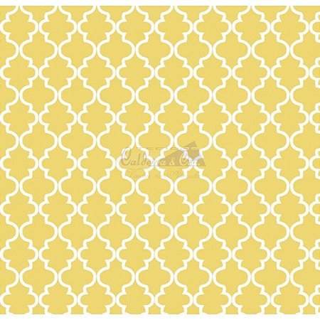 Tricoline Estampado Ana Cor - 02 (Amarelo), 100% Algodão, Unid. 50cm x 1,50mt