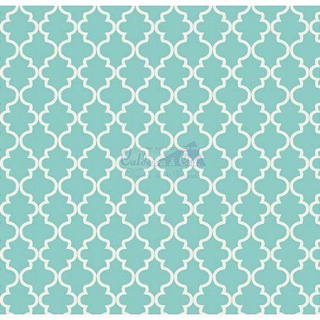 Tricoline Estampado Ana Cor - 05 (Tiffany), 100% Algodão, Unid. 50cm x 1,50mt