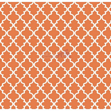 Tricoline Estampado Ana Cor - 10 (Laranja), 100% Algodão, Unid. 50cm x 1,50mt