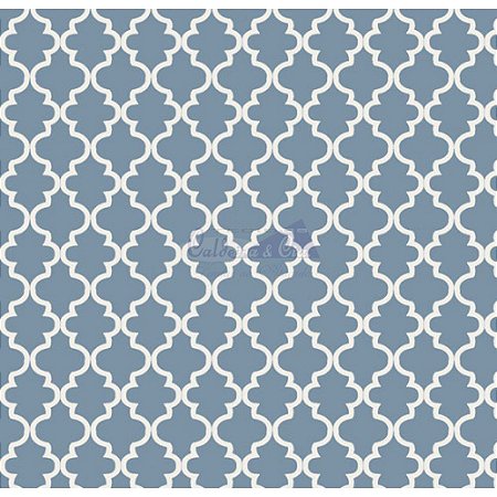 Tricoline Estampado Ana Cor - 15 (Jeans), 100% Algodão, Unid. 50cm x 1,50mt