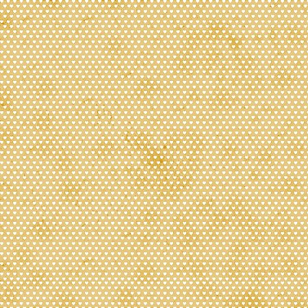 Tricoline Estampado Mini Corações Amarelo Queimado, 100% Algodão, Unid. 50cm x 1,50mt