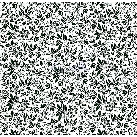 Tecido Tricoline Gerbera (Branco/Preto), 100% Algodão, Unid. 50cm x 1,50mt