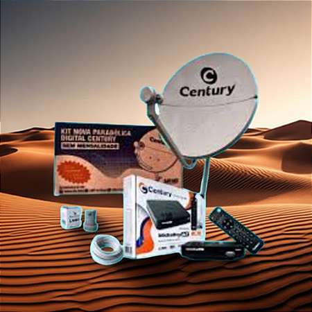 Antena Parabólica Bipartida Century 60cm com Recepitor Digital HD da Century B7
