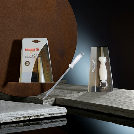 Chaira 30cm Aço Inox 12 Polegadas Branca Pratical-Mundial