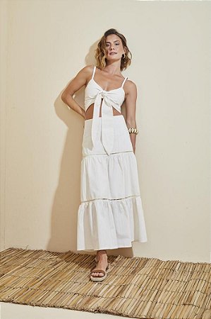 SAIA MIDI MORGANA OFF WHITE LES CLOCHES