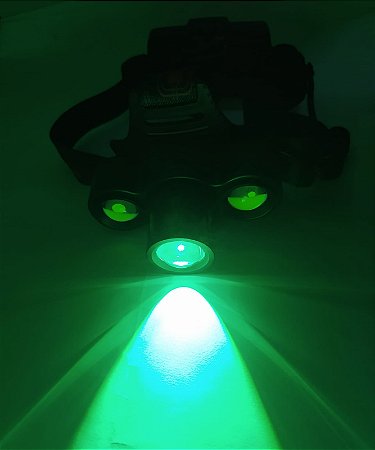 Lanterna Cabeça Caça 1 Led Verde 2 Branco 395 Recarregável