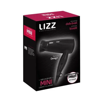 LIZZ SECADOR MINI 1200W BIVOLT PRETO