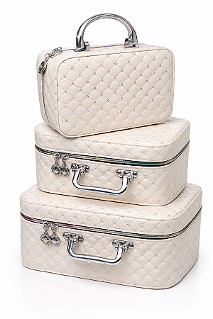 MALETA KIT COM 3 - STRASS OFF WHITE