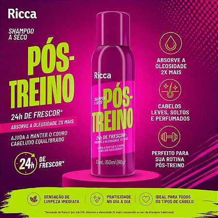 SHAMPOO A SECO RICCA  POS-TREINO 150ML