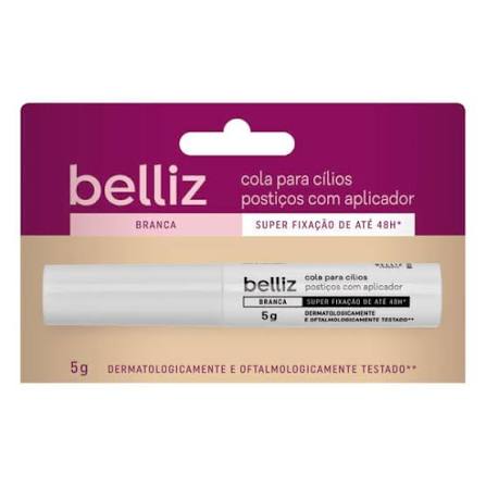 COLA PARA CILIOS BELLIZ 48HRS BRANCA COM APLICADOR