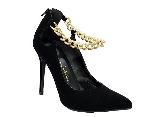 scarpin com corrente