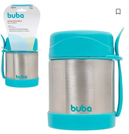 Pote Térmico com colher Azul - Buba